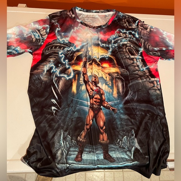 💀 He-Man Castle Greyskull I HAVE THE POWER!! MOTU US 2XL Print Allover 💀 - Picture 3 of 4